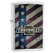Chevy Stars and Stripes Zippo Lighter 29148 Brushed Chrome